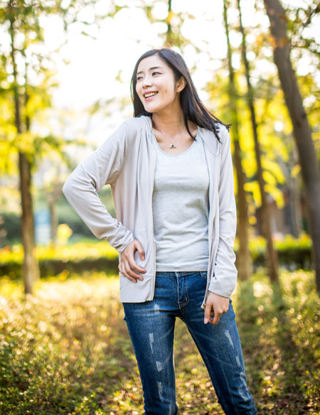 女士连帽针织外套