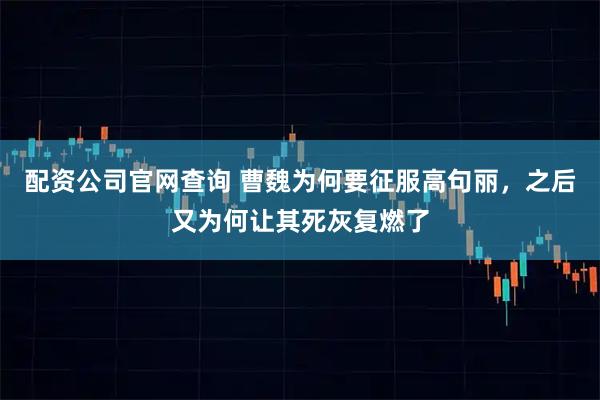 配资公司官网查询 曹魏为何要征服高句丽，之后又为何让其死灰复燃了